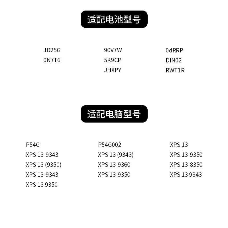 Новый аккумулятор для ноутбука JD25G 90V7W PW23Y 7 6 В 60 Втч Dell Xps 13 9360 0rnp72 0tp1gt новые