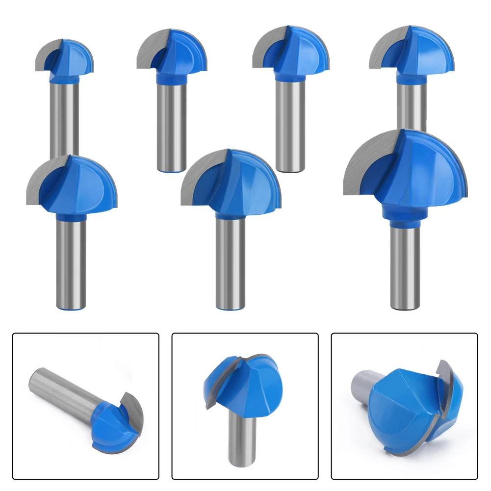 

1Pcs Carpentry Router Bit Milling Cutter Carbide Round Nose Two Flutes With Bearing Woodworking Cove Bit Milling Tool