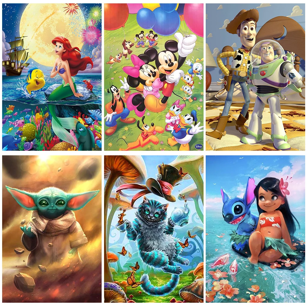 

Алмазная 5D картина из мультфильма Disney, Набор для вышивки крестиком, мозаика «сделай сам», подарок на Рождество, домашний декор