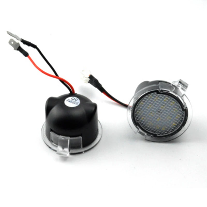 

2 Pcs Super Bright White 18 SMD LED Under Side Mirror Puddle Plastic Lights No Error For Ford 2015-2017 DC12V 2.0W 450LM