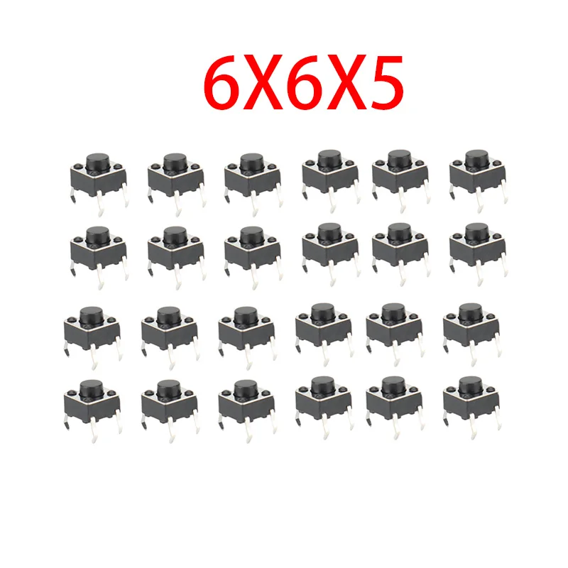 

Микро тактильные переключатели DIP 6x6x5 мм 100 шт