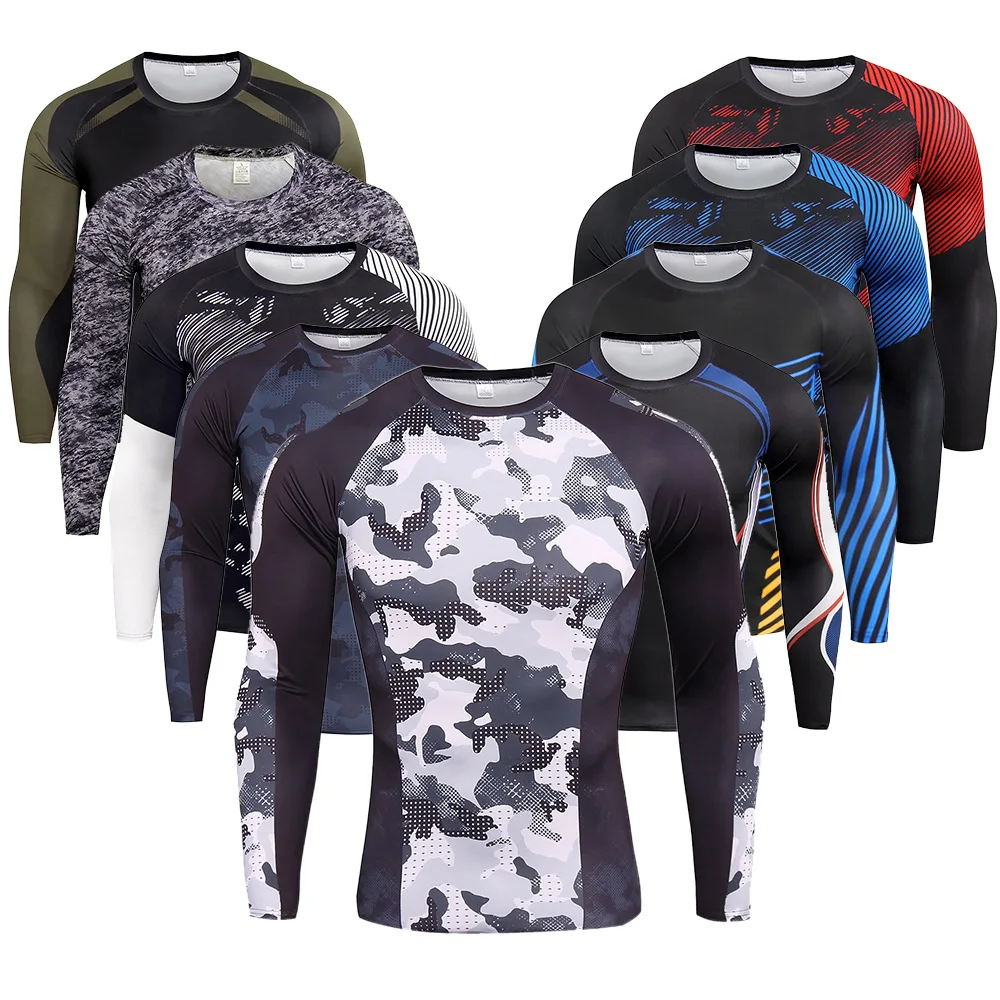 

2022 New Gym T Shirt for men Spring And Autumn Long Sleeve Sports Printing T-shirts Sportswear Breathable Quick Dry Fitness Tops