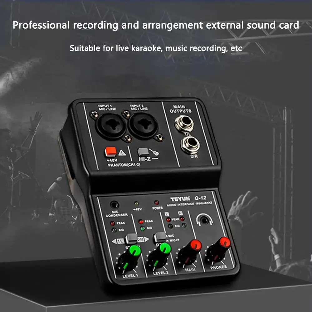 

Sound Card Audio Mixer Sound Board Console Desk 48v Power Stereo Usb Drive-free Stable Signal Music Recording dropshipping