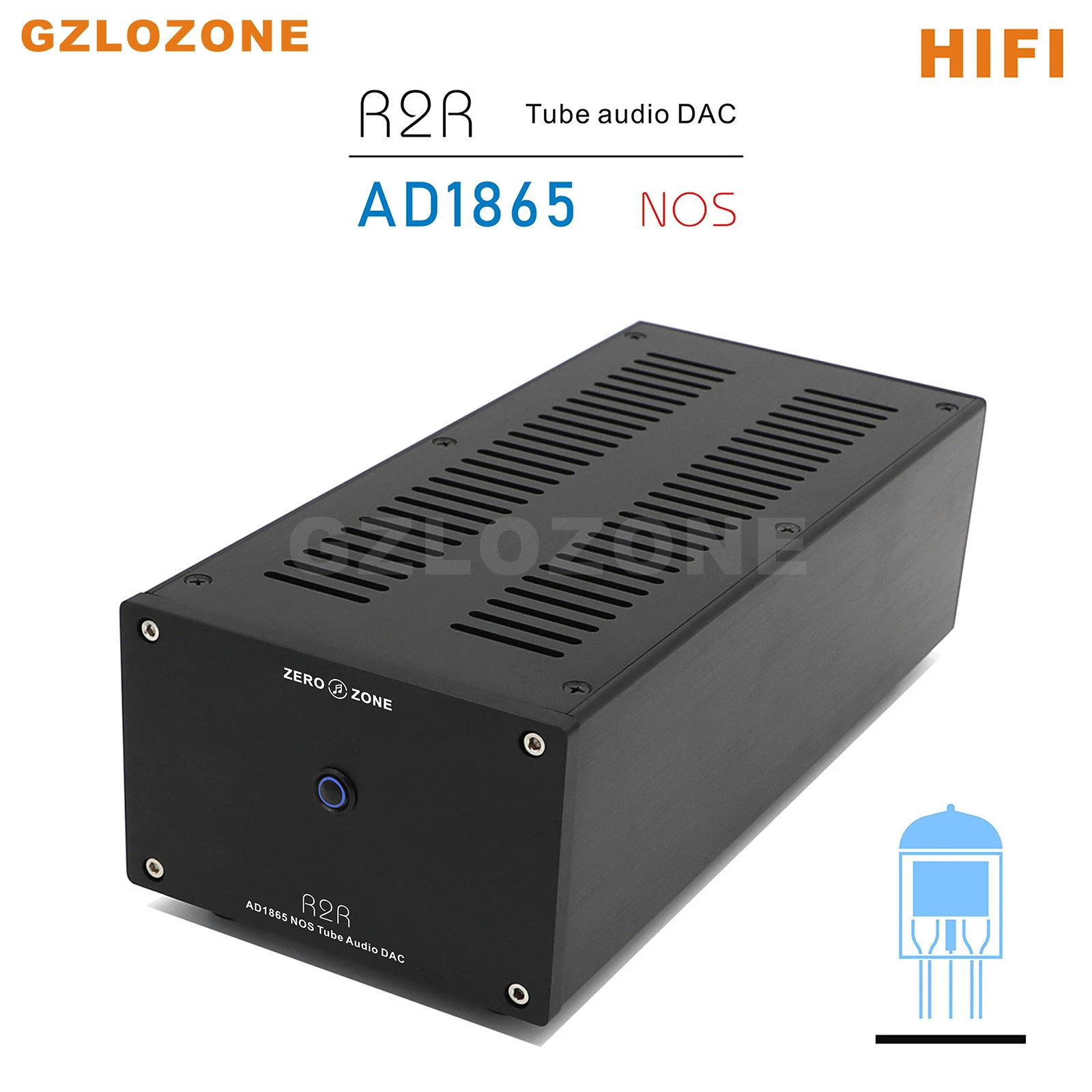 

Архитектурный декодер ZEROZONE R2R AD1865 NOS аудио DAC с 6N11 + 6Z4 трубками