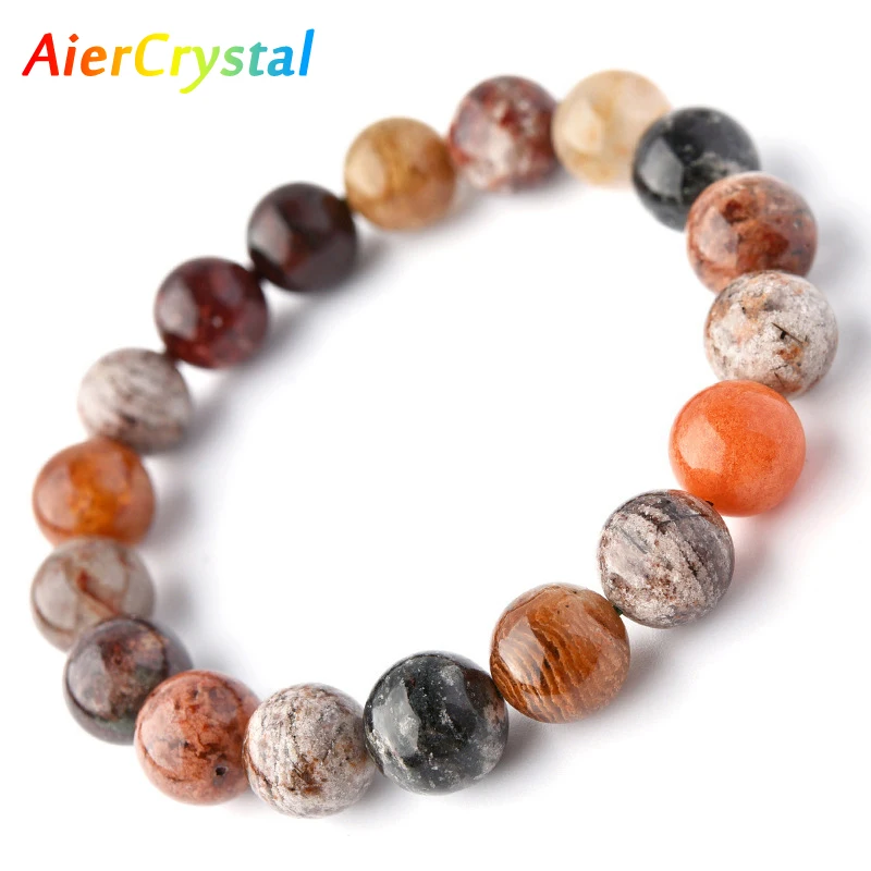

1PC Couple Bangles Decoration Natural Color Ghost Stone Beaded Bracelet 8-16mm Crystal Bracelets Adornment Men Women Jewelry