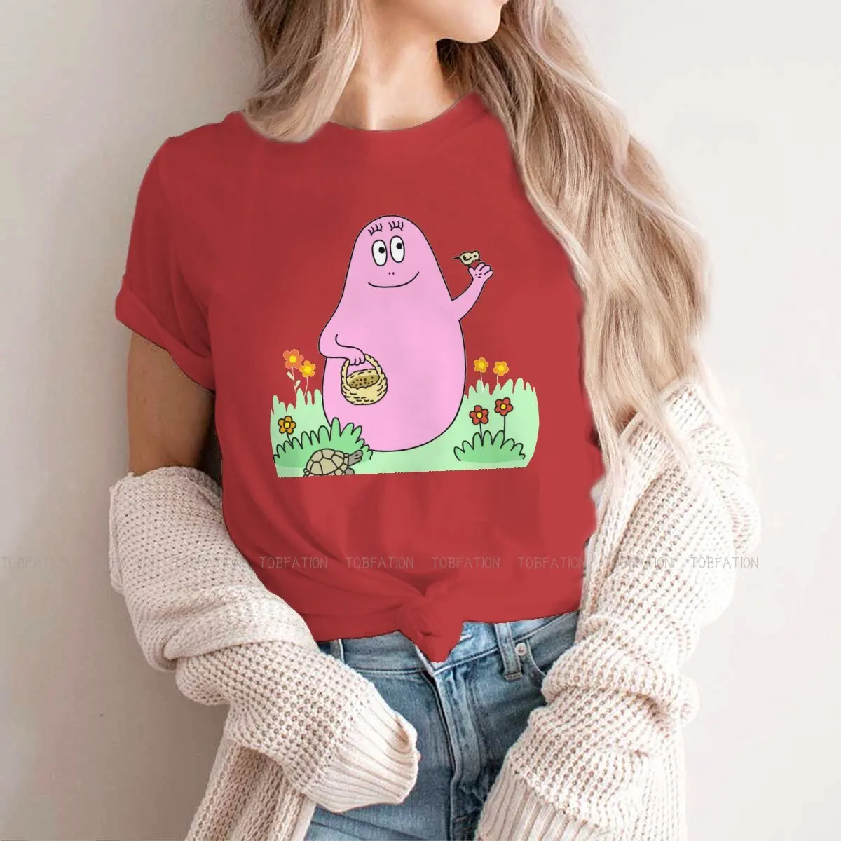 

Уникальная розовая футболка для девочек барбапапа грушевидной формы и розовая Удобная креативная Подарочная идея футболка вещи 5XL Горячая распродажа