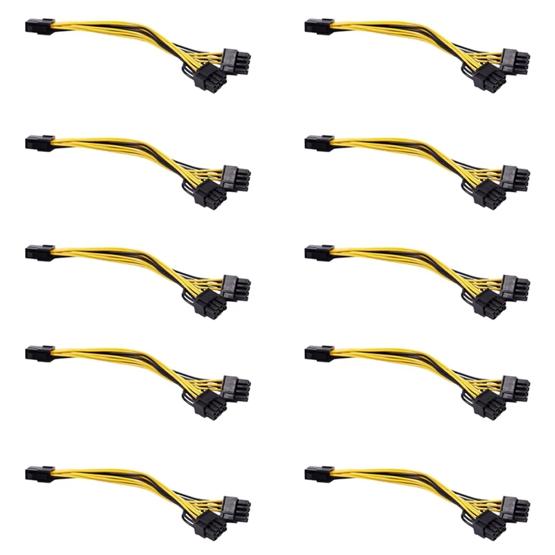 

Удлинительный кабель питания для графического процессора, 10 шт., 6-Pin Pci-E до 2Xpcie 8 (6 + 2)-Pin 20 см