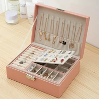 multifunction jewelry organizer box woman necessary earrings storage display packaging case household ring casket accessories