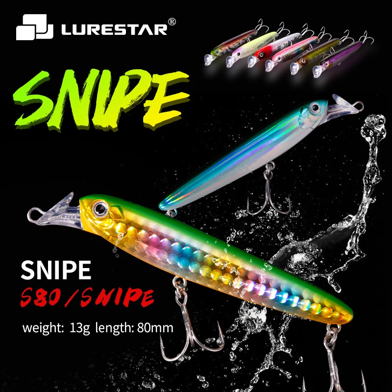 

LURESTAR SNIPE S80 Sinking Pencil Fishing Lure 13g/19g 80mm Long Casting Saltwater Freshwater Artificate Bait Lure Sea Bass Lure