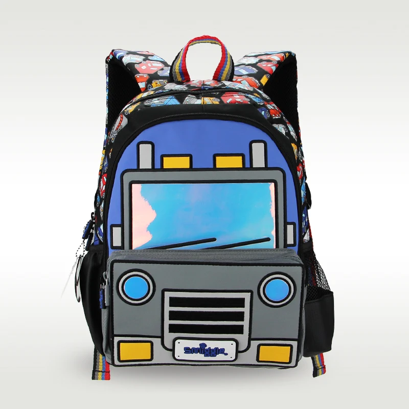 Австралийский оригинальный Лидер продаж, детская школьная сумка Smiggle, классный школьный портфель с машинкой для мальчиков, рюкзак для начал...