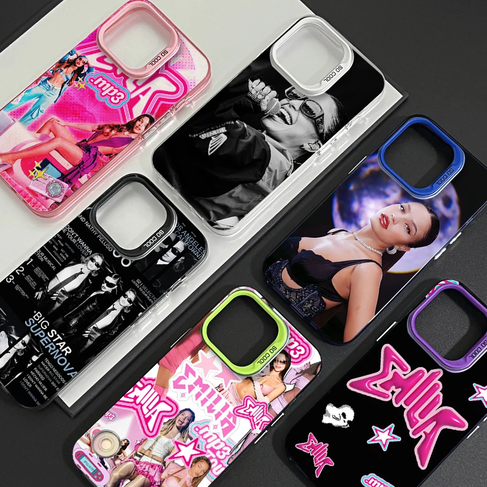 Emilia Mernes mp3 Singer Phone Case For Samsung S24 23 22 ULTRA A34 33 32 20S 5G 4G Laser Cover