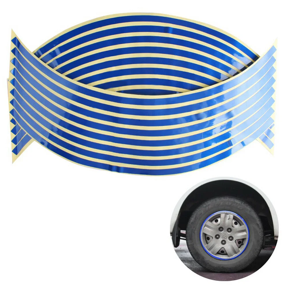 

Rim Stripe Stickers Enhance Safety and Style with 16 Reflective Red Rim Stripe Decals Ideal for Motor Vehicles