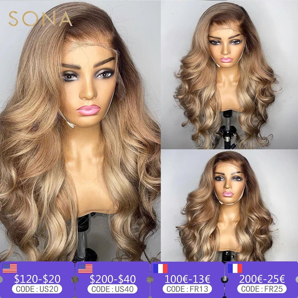 Ed Human Hair Wigs With Brown Root