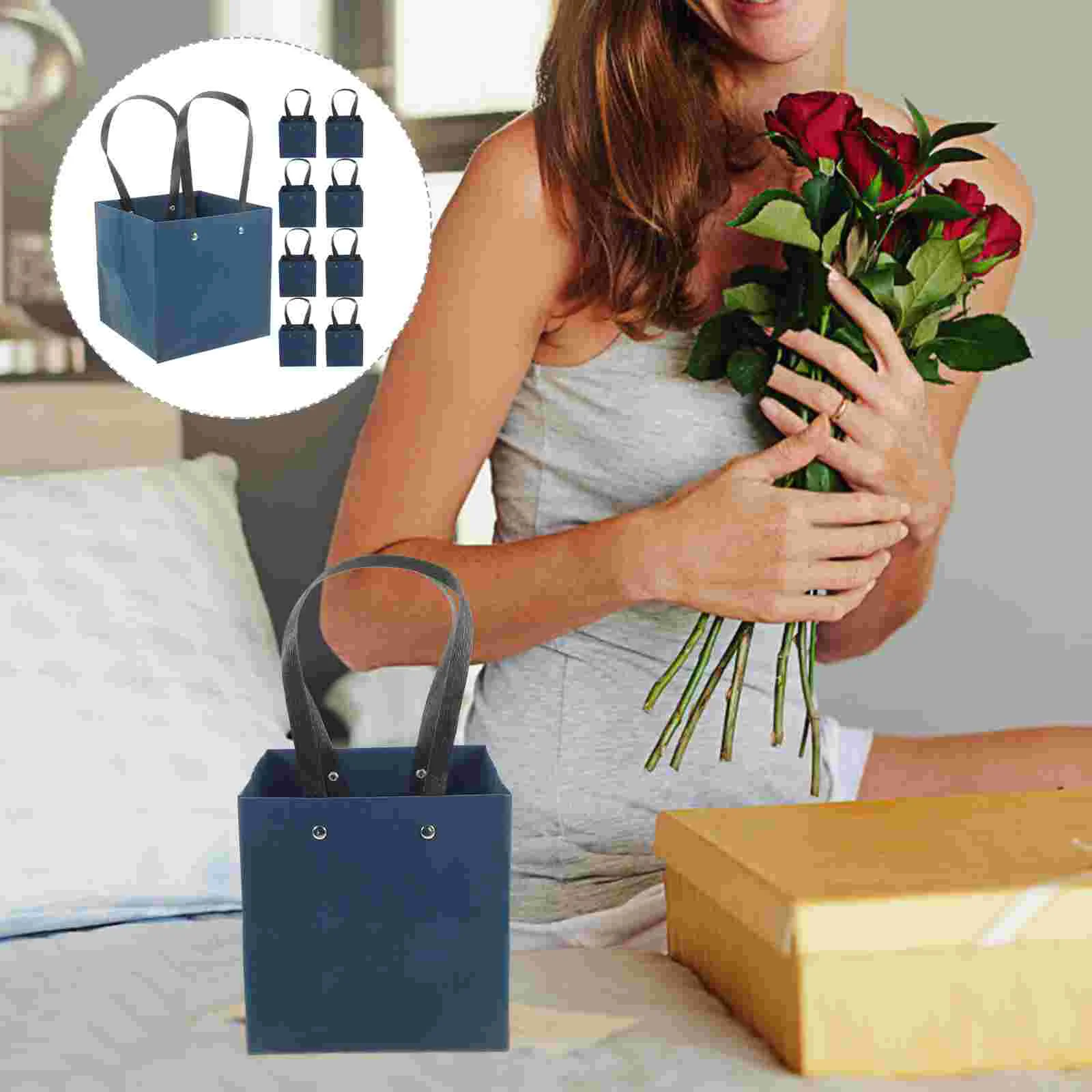 

Paper Bag Gift Bags For Guest Sweet Valentine's Day With Handles Storage Cellophane