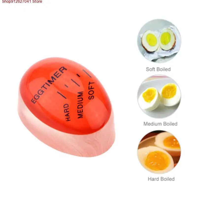 

1pcs Egg Perfect Color Changing Timer Yummy Soft Hard Boiled Eggs Cooking Kitchen Eco-Friendly Resin Egg Timer Red timer tools