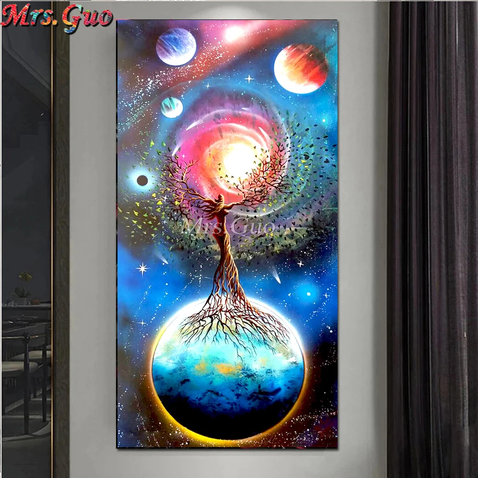 

Абстрактная Алмазная 5D живопись с изображением дерева жизни, планеты, пейзажа, алмазная живопись, вышивка крестиком, Алмазная мозаика «сдел...