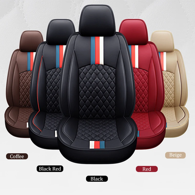 

Four Seasons Universal Full Set Car Cushion Protector Luxury Quality Leather Car Seat Cover Comfortable Headrest Lumbar Pillow