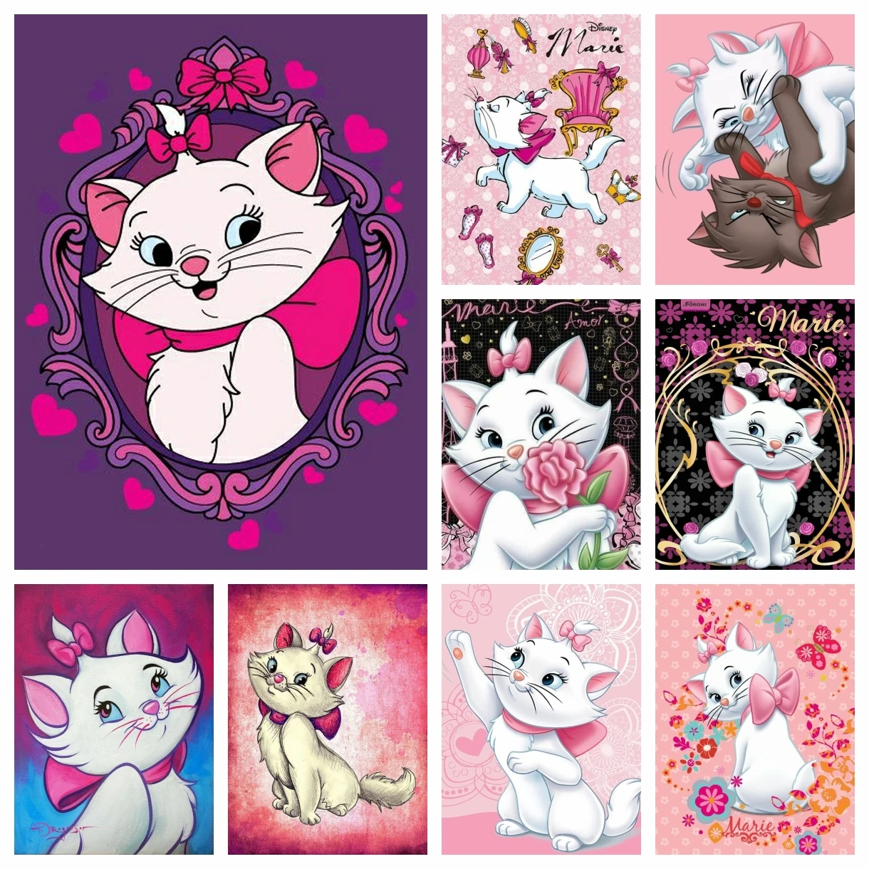 

Disney Marie Cat 5D DIY Diamond Painting Mosaic Embroidery Cartoon The Aristocats Full Square Round Cross Stitch Child Gift