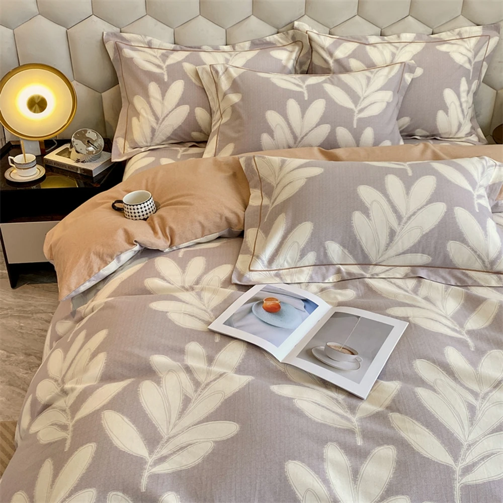 1 шт. пододеяльник синего цвета с оборками 100% хлопок цветочным принтом мусс-купе