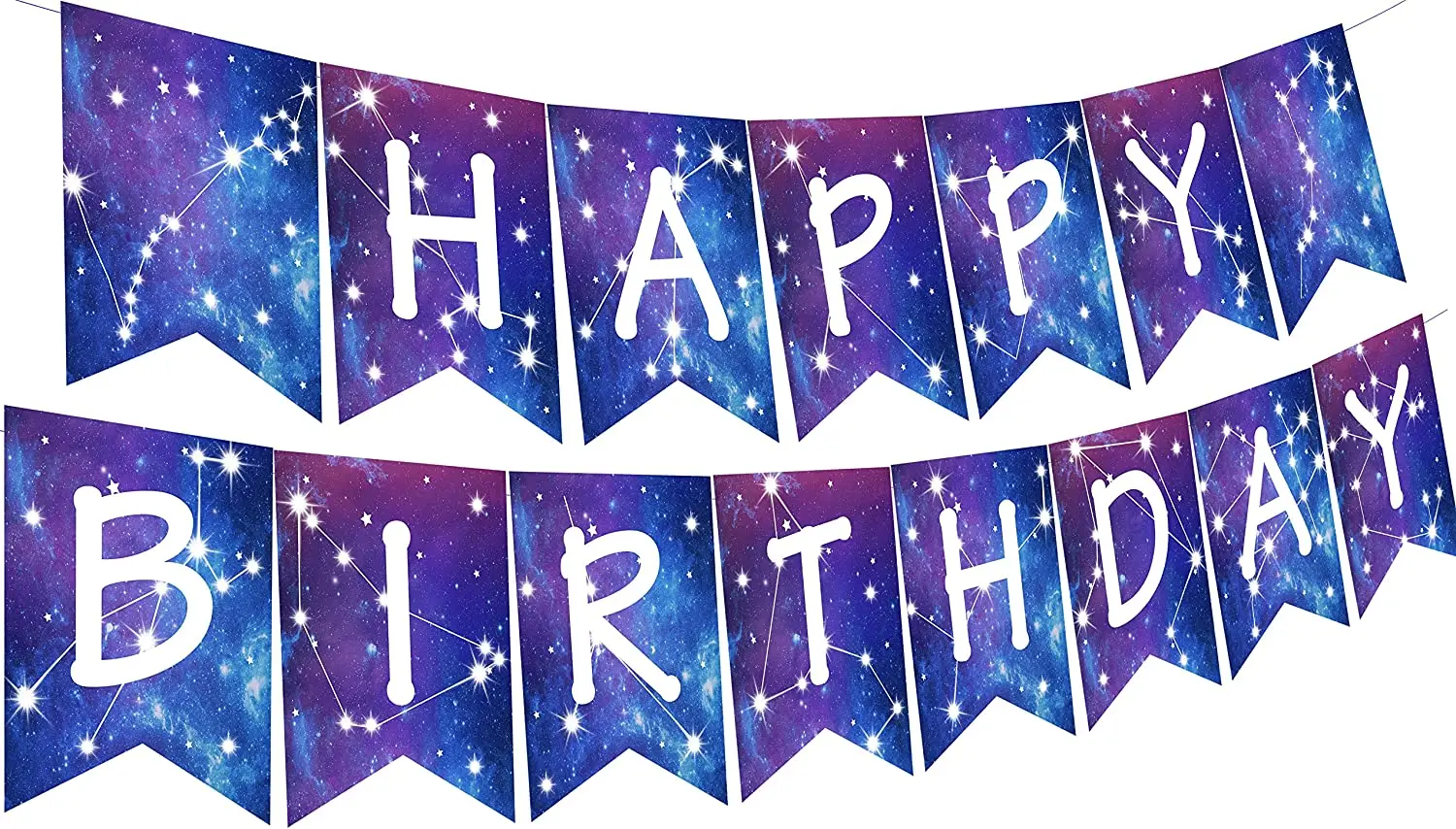 

Galaxy Happy Birthday Banner Galaxy Space Astrology Party Decorations for Boys Girls Planet Starry Sky Themed Party Supplies