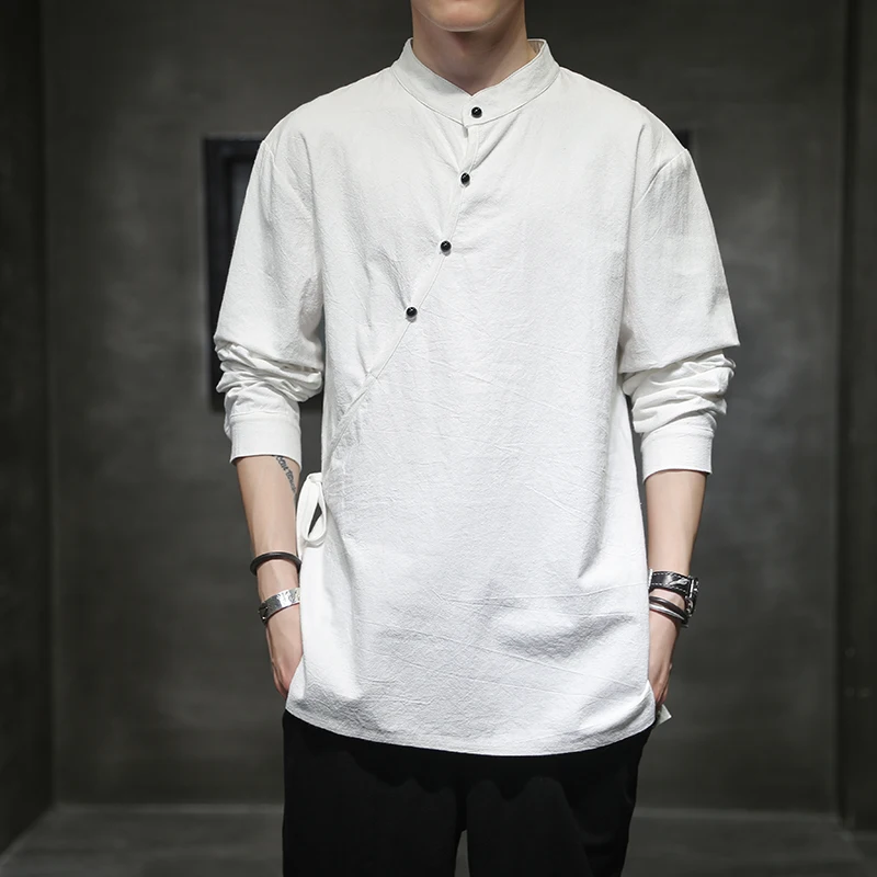 

Cotton linen long-sleeved shirt clothes Chinese style men's wear