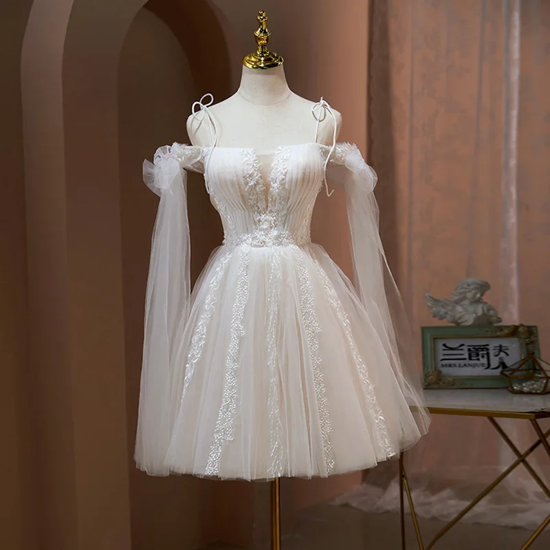 

Вечернее платье с вырезом лодочкой и вышивкой до колена, плиссированное ТРАПЕЦИЕВИДНОЕ ПЛАТЬЕ С Коротким Рукавом, на шнуровке, новое женское платье из фатина, модель B2466