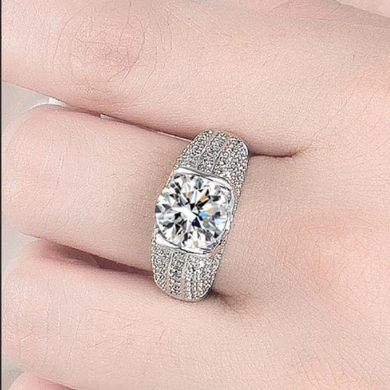 

Disney Moissanite Ring Fully-Inlaid5Carat Diamond RingS925Sterling Silver FashioninsRing