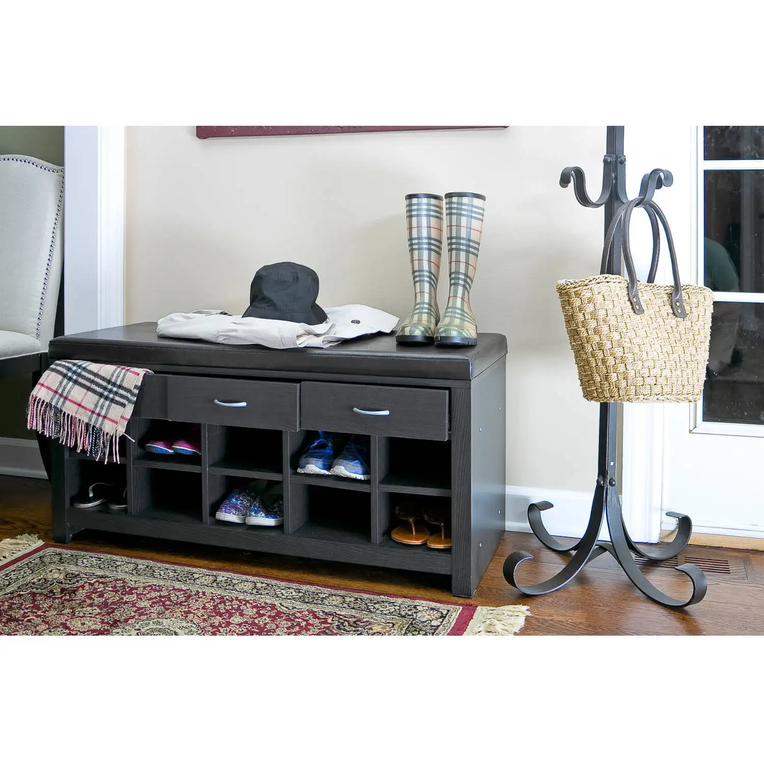 

Espresso Entryway Bench