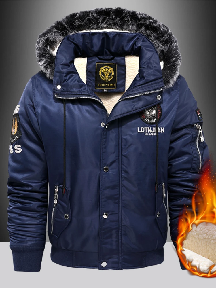 Dikke Fashion Down &amp Parka Jas Oversized Plus Fluwelen Dikke  Merk Warm Houden Winter Mannen Zwart Blauw Rood gewatteerde Jas