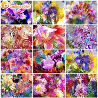 chenistory 60x75cm oil painting by numberscolorful flower diy paint by numbers on canvas frameless handpaint for home decor