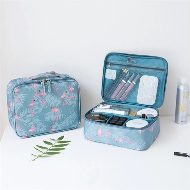 

Travel waterproof portable women's cosmetic bag high capacity toiletries Organizer Storage cosmetic box zipper Beauty Bag nuskin
