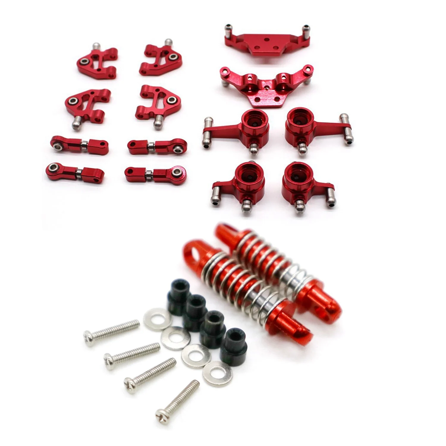 

1X Металлический полный комплект для Wltoys 1/28 P929 красный и 2x1/28 RC Алюминиевые амортизаторы для Wltoys K969 4WD Дрифт для короткого хода