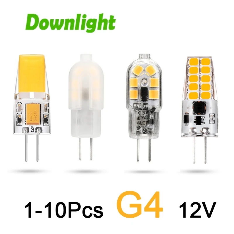 1-10PCS New Mini G4 12V LED Lamp Dimmable 3W COB Bulb AC DC 12V Lampada COB 360 Beam Lampada G4 COB Lights Replace Halogen