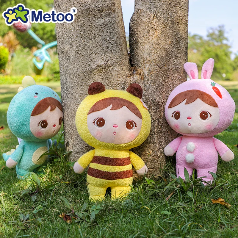 

Metoo Keppel Dolls Q Style Original Lovely Girls Plush Toys Rabbit Dinosaurs Unicorns Bees Angela Soft Animals for Kids Gifts