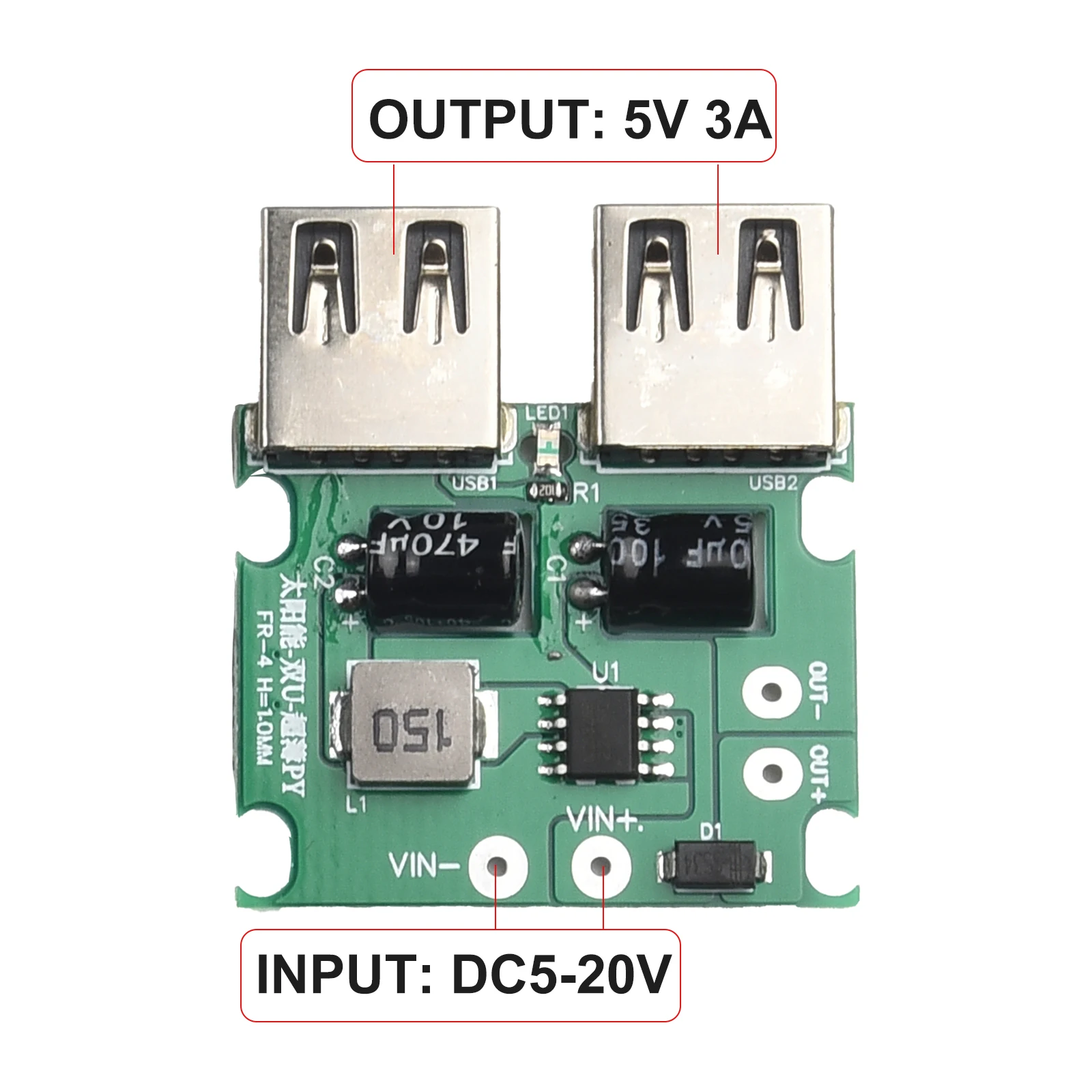 Комплект зарядного устройства для солнечного контроллера двойной USB-регулятор 1