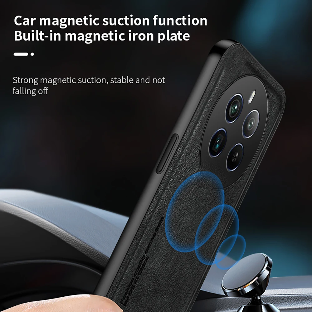 Задняя крышка из матовой кожи с магнитной застежкой в стиле ретро для Realme 12 Pro +