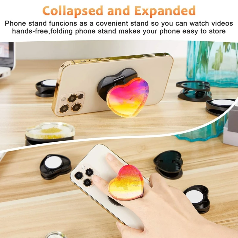 

Novelty On Top Phone Grip Resin Mold Special-shaped Silicone Mould Heart Phone Holder Molds for DIY Making Epoxy Casting