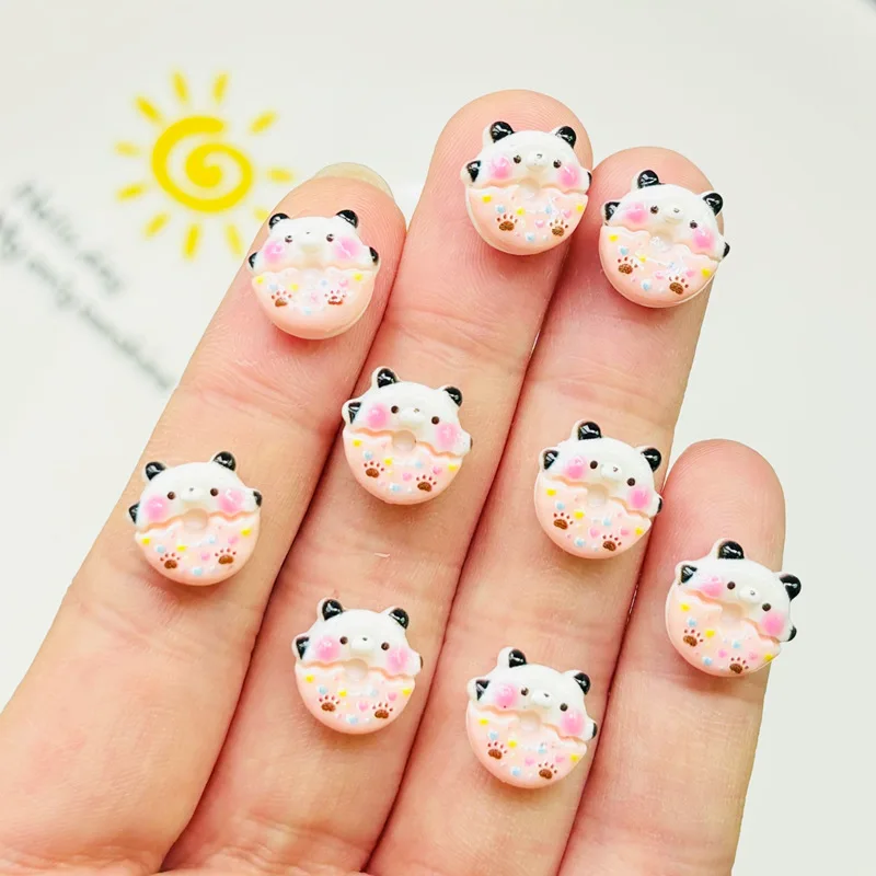 

30 шт. новый милый мини-смола мультфильм маленький медвежонок кролик пончики орнамент с плоской задней частью изготовление ювелирных изделий маникюр аксессуары для волос A78