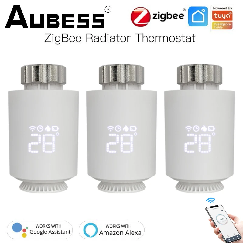

Tuya TRV ZigBee3.0 Smart Radiator Actuator Programmable Thermostatic Radiator Valve Temperature Controller Via Alexa Goolge Home