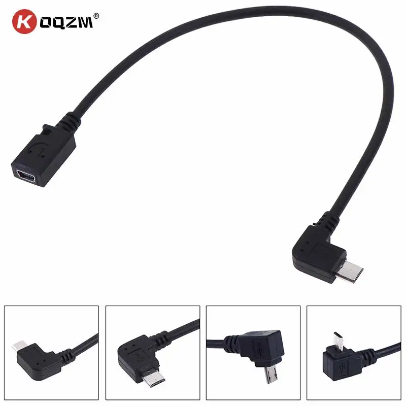 

90 градусов вниз вверх влево Угловой Micro USB 3. 0 5-контактный штекер на мини-Usb гнездо удлинитель адаптер длинный штекер соединитель