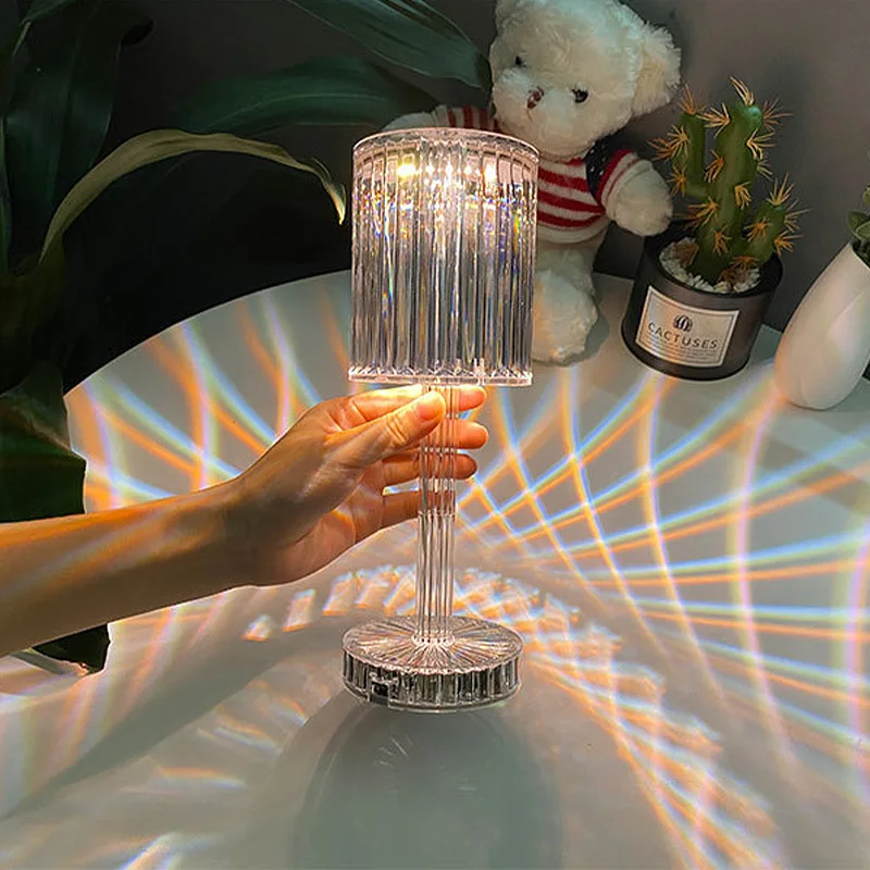 

Table Lamp Acrylic Crystal Rechargeable Cordless Table Lamp Restaurant Table Lamp Home Hotel Lighting Bedside Touching Dimmable