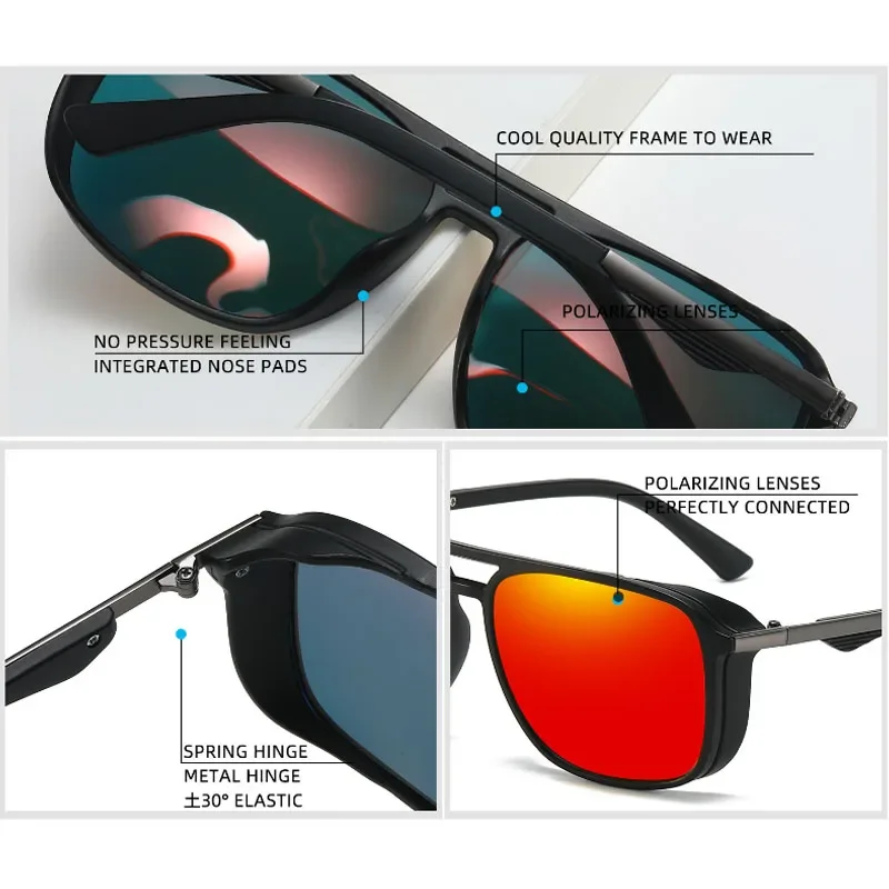 Солнцезащитные очки в стиле стимпанк для мужчин и женщин UV-400 поляризационные