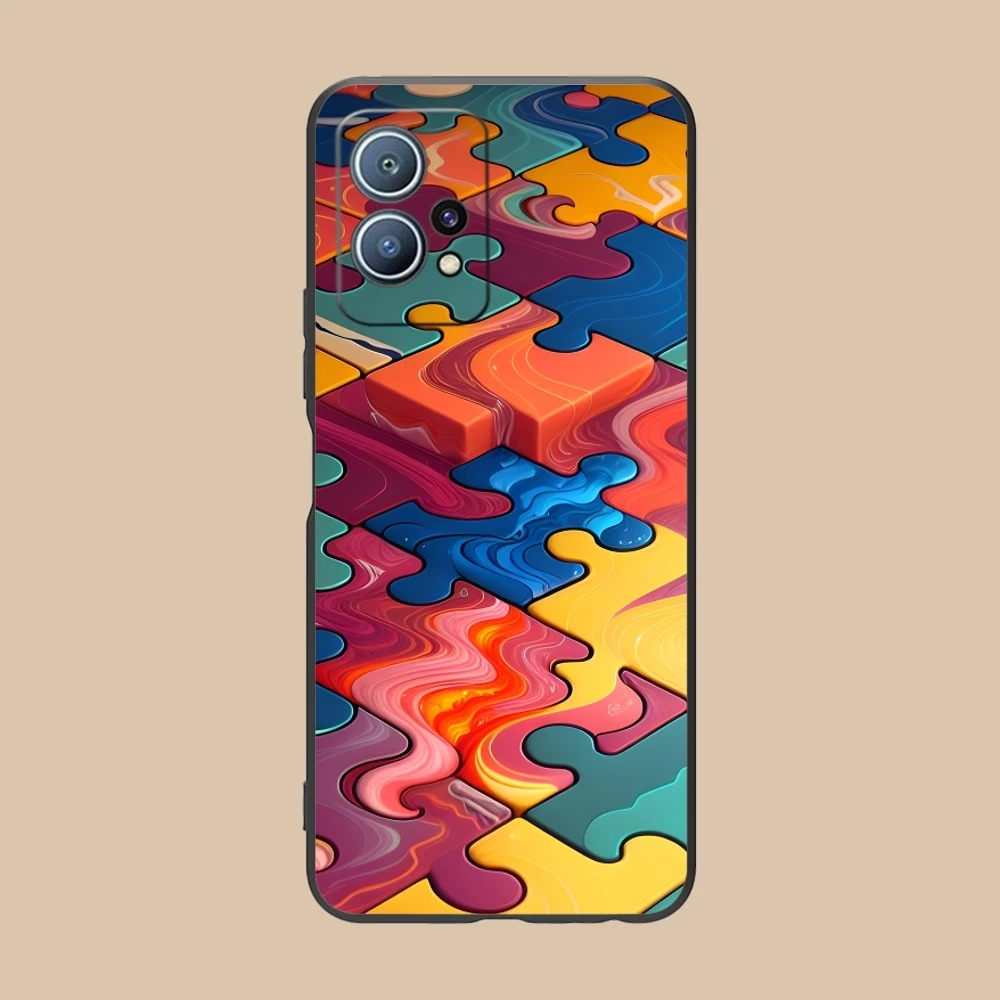 Чехол для мобильного телефона Puzzle Pretty Fashion Huawei P60 P50 P40 P30 P20 P10 P9 P8 Pro Lite Plus черный
