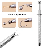 1pc 4 claws beads holder pick up diamond gem prong tweezers catcher grabbers high precision making body piercing jewelry tool
