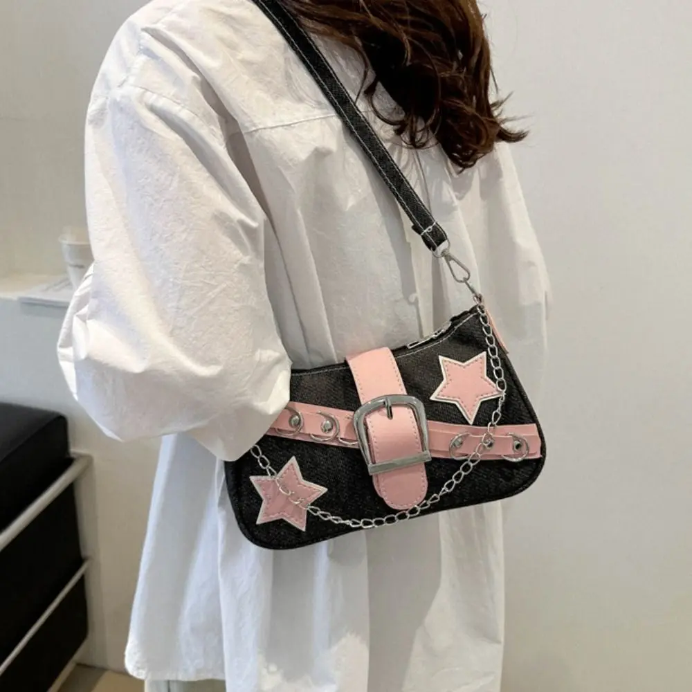 Минималистичная сумка Y2k для подмышек сумка-тоут со звездным узором корейский