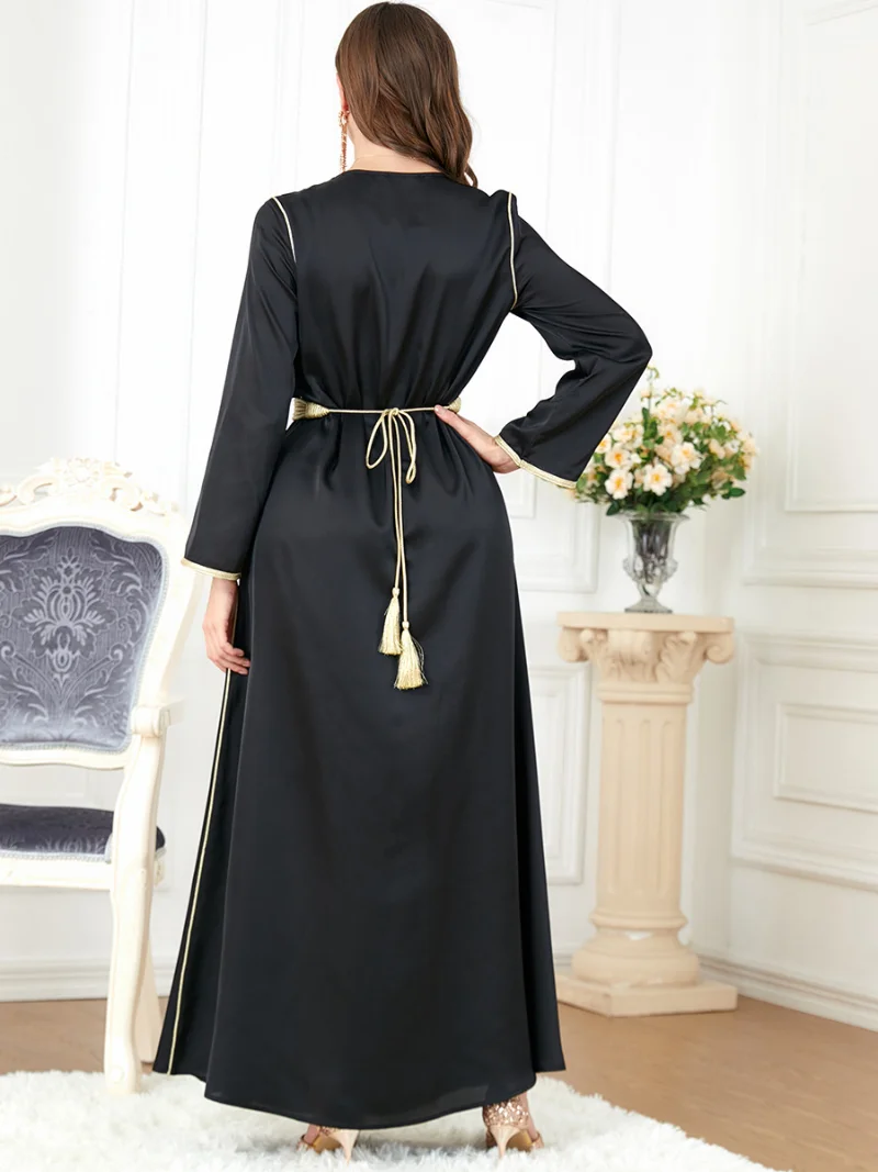 Ramadan Muslim Kaftan Maxi Dress Women Dubai Abayas Luxury Evening Gown Moroccan Caftan Arabic Jalabiya Robe Djellaba Femme