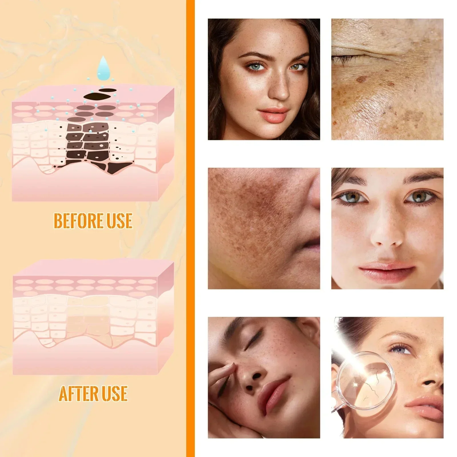 Флюоресцентный крем для лица средство удаления темных точек восстановление