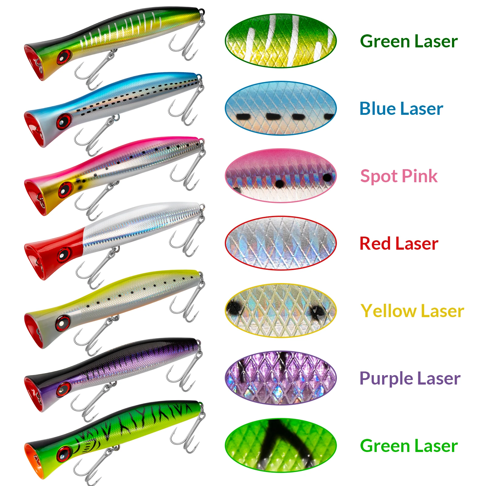 

1pcs Fishing GT Popper Lure 120g 20cm Topwater Fishing Bait Saltwater Big Game With VMC Treble Hooks Fishing Crankbait Wobbler