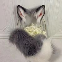 new grey shiba inu anime simulation beast ear beast tail wolf ear cat ear fox ear hair hoop custom cospla