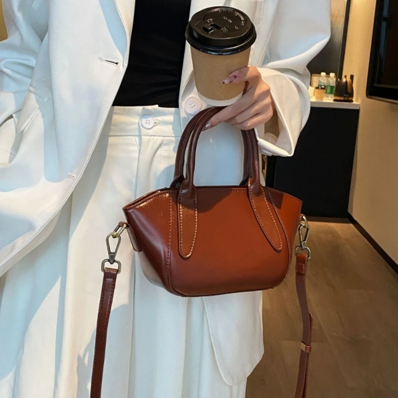 Винтажная сумка на плечо YANATARI из натуральной кожи для женщин воловьей через